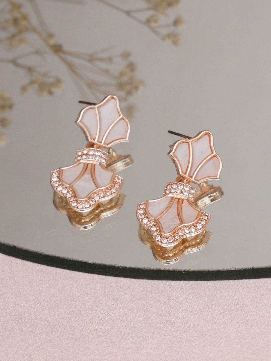 mali fionna cream-coloured contemporary drop earrings