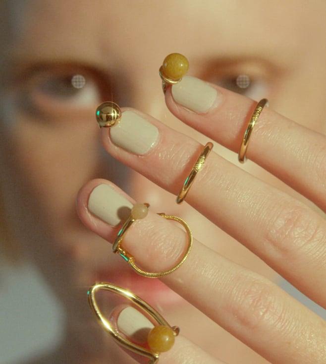 mam gold makeup nail ring set