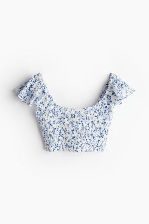 mama cropped smocked top