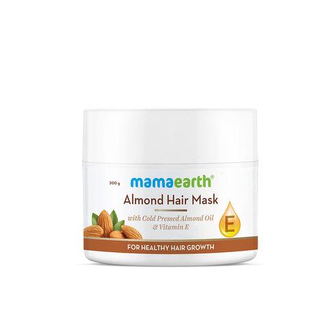 mamaearth almond hair mask, for smoothening hair, with cold pressed almond oil & vitamin e, for healthy hair growth- 200 g