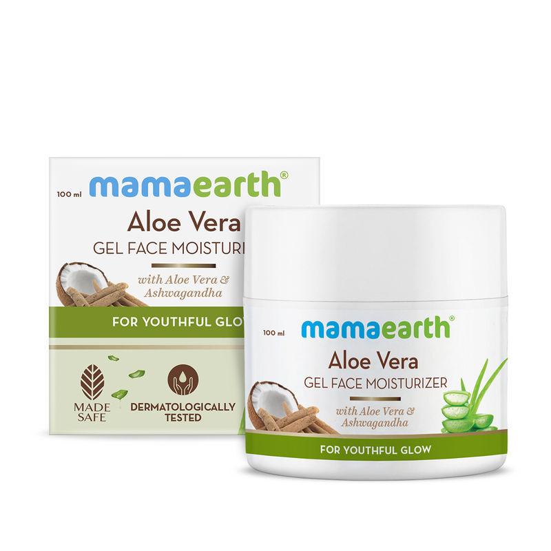 mamaearth aloe vera gel face moisturizer with aloe vera & ashwagandha for a youthful glow
