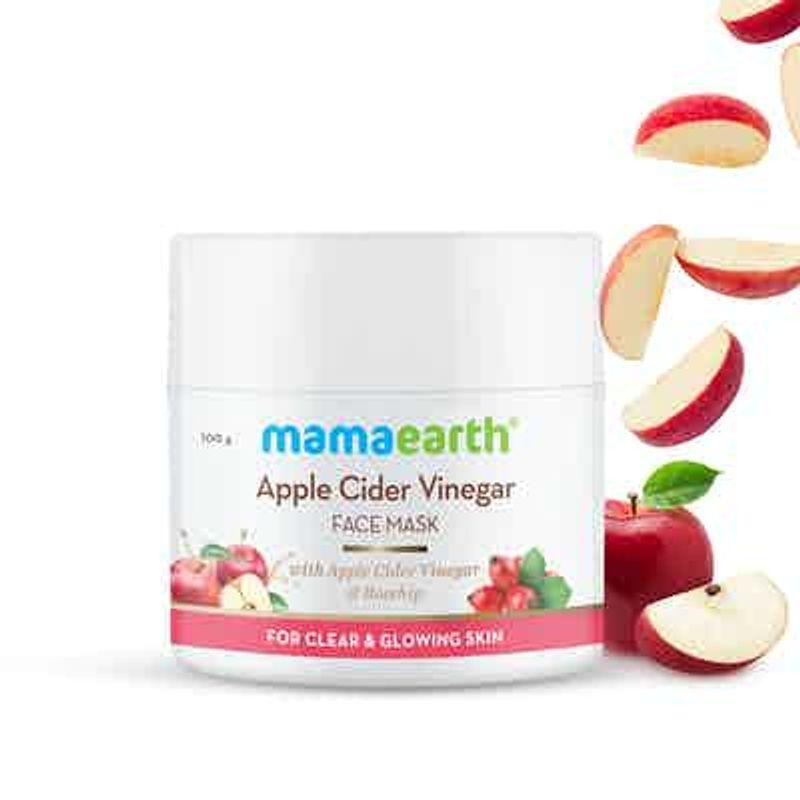 mamaearth apple cider vinegar face mask with apple cider vinegar & rosehip for clear & glowing skin