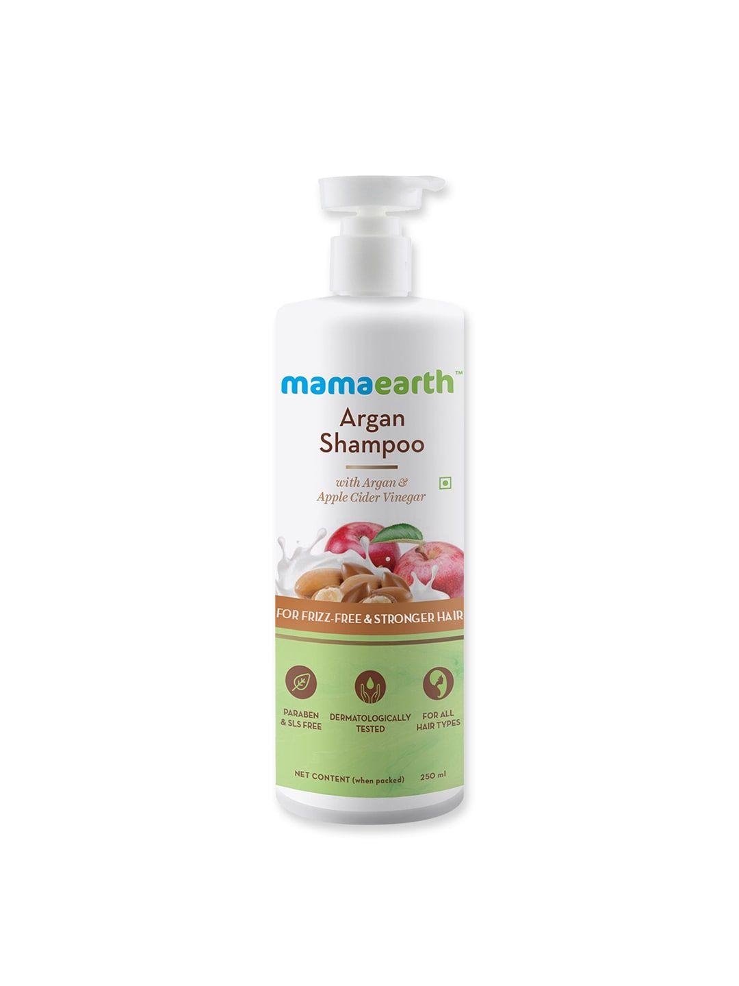 mamaearth argan & apple cider vinegar sustainable shampoo - frizz free & strong hair 250ml