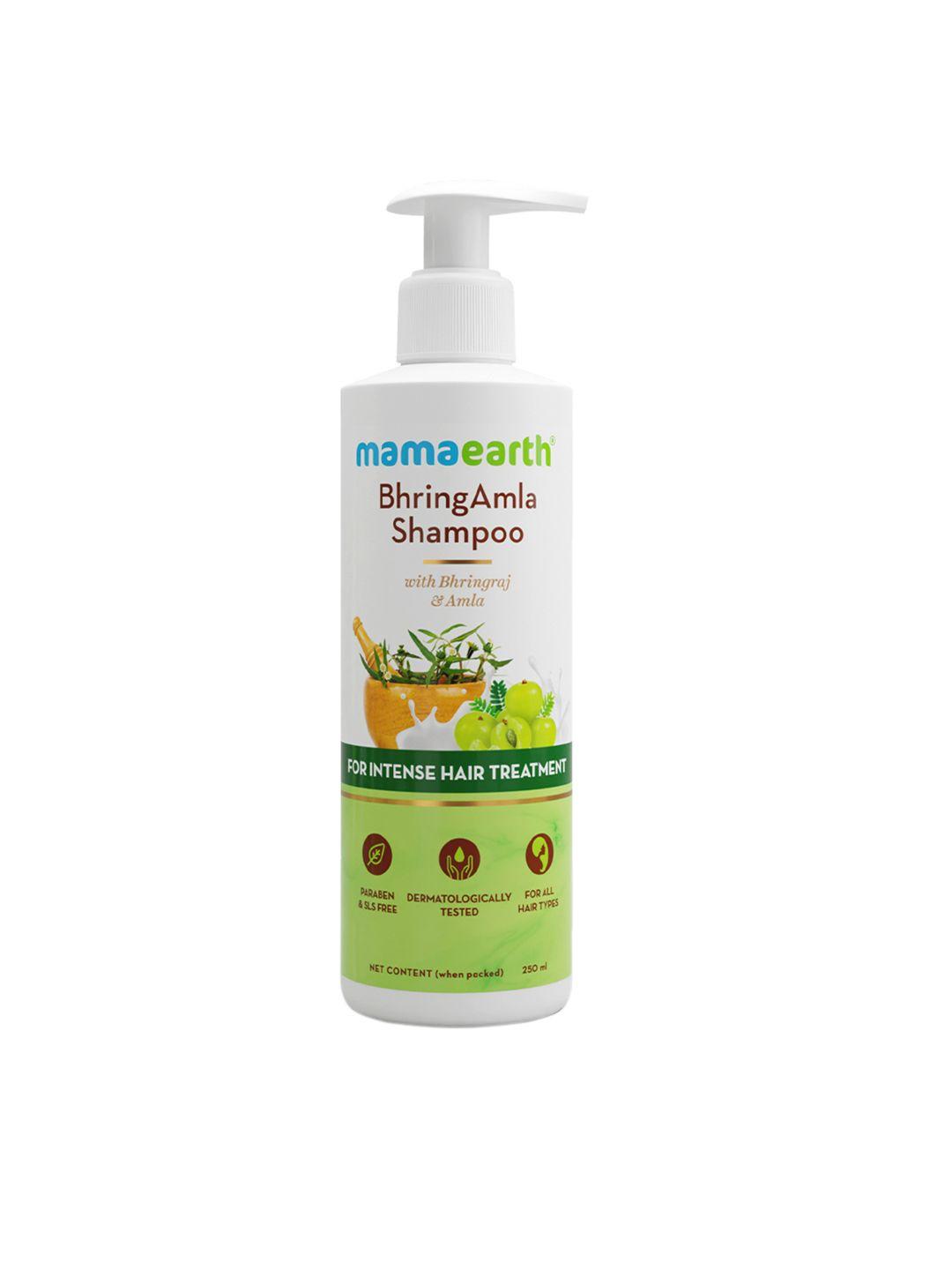 mamaearth bhringamla shampoo with bhringraj & amla for intense hair treatment 250 ml