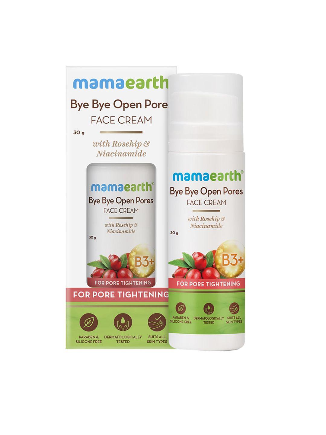 mamaearth bye bye open pores face cream with rosehip & niacinamide - 30 g