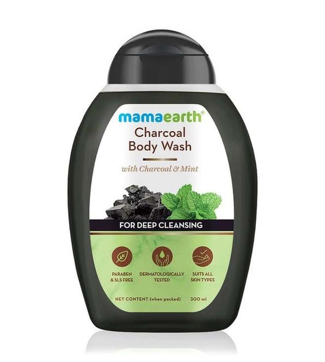 mamaearth charcoal & mint body wash - 300 ml
