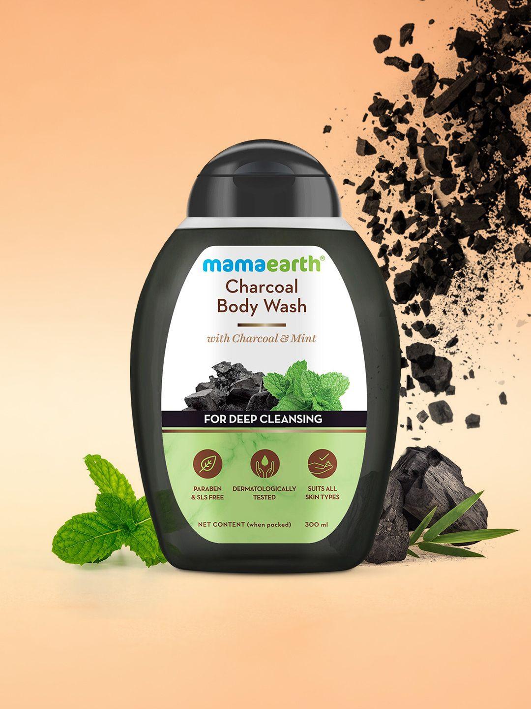 mamaearth charcoal body wash with mint 300 ml
