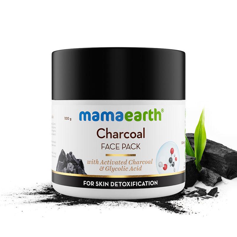 mamaearth charcoal face pack with charcoal and glycolic acid