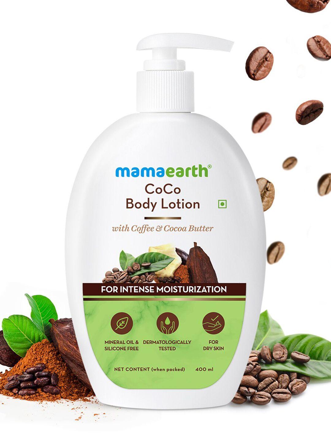 mamaearth coco body lotion with coffee & cocoa for intense moisturization 400 ml