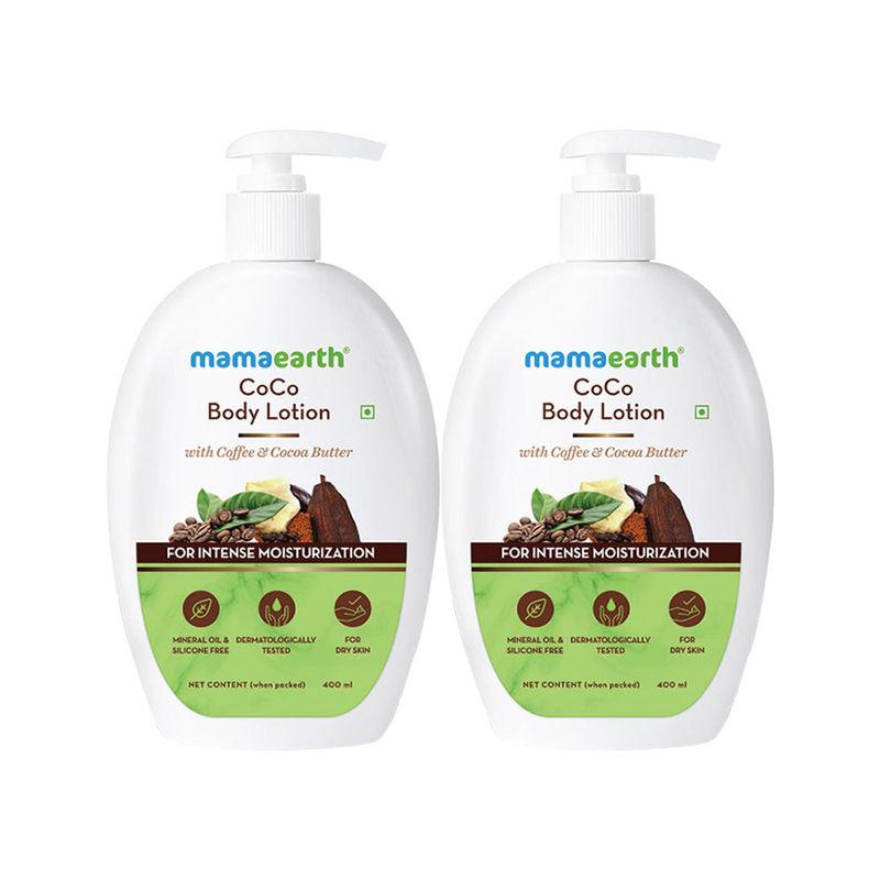 mamaearth coco body lotion with coffee and cocoa for intense moisturization (pack of 2)