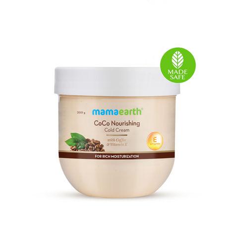 mamaearth coco nourishing cold cream for dry skin with coffee and vitamin e for rich moisturization (200 g)