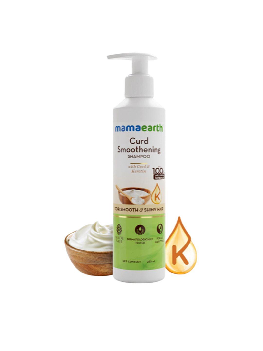 mamaearth curd smoothening shampoo with curd & keratin for smooth & shiny hair 250 ml