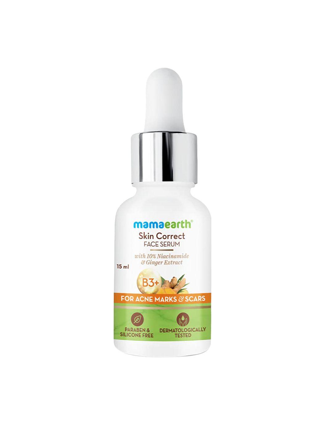 mamaearth face serum with niacinamide & ginger extract for acne marks & scars 15 ml
