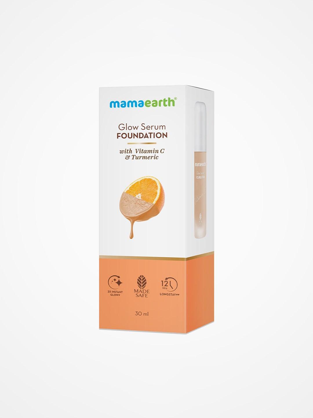 mamaearth glow serum foundation with vitamin c & turmeric 30 ml - crme glow 02