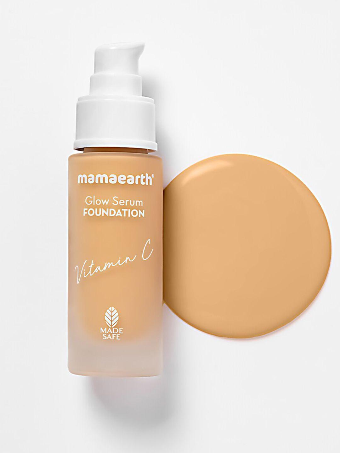 mamaearth glow serum foundation with vitamin c & turmeric 30 ml - nude glow 03