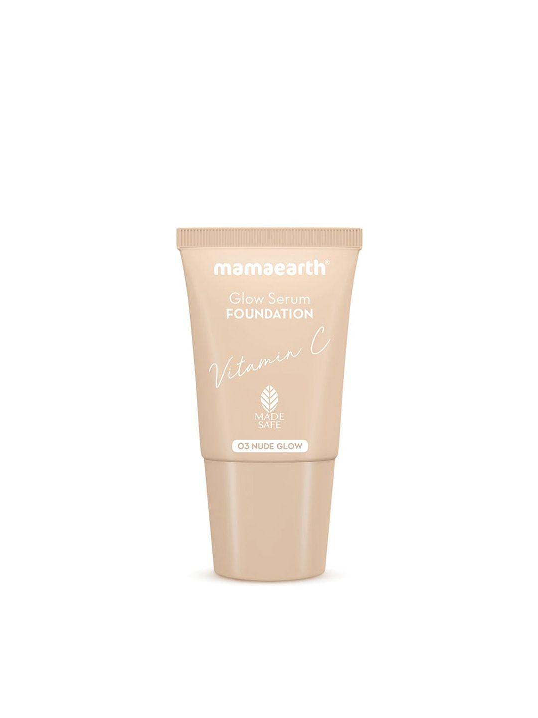 mamaearth glow serum mini foundation with vitamin c & turmeric 18ml - nude glow 03