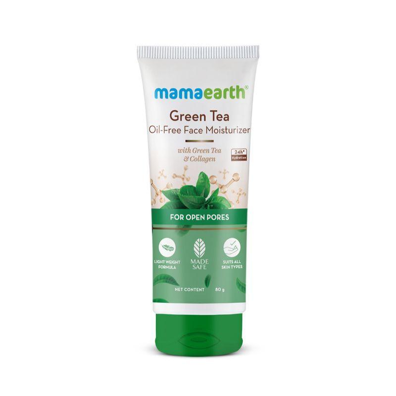 mamaearth green tea oil-free face moisturizer with green tea & collagen for open pores