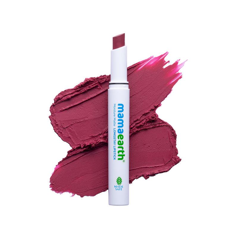 mamaearth moisture matte longstay lipstick with avocado oil & vitamin e - candyfloss pink