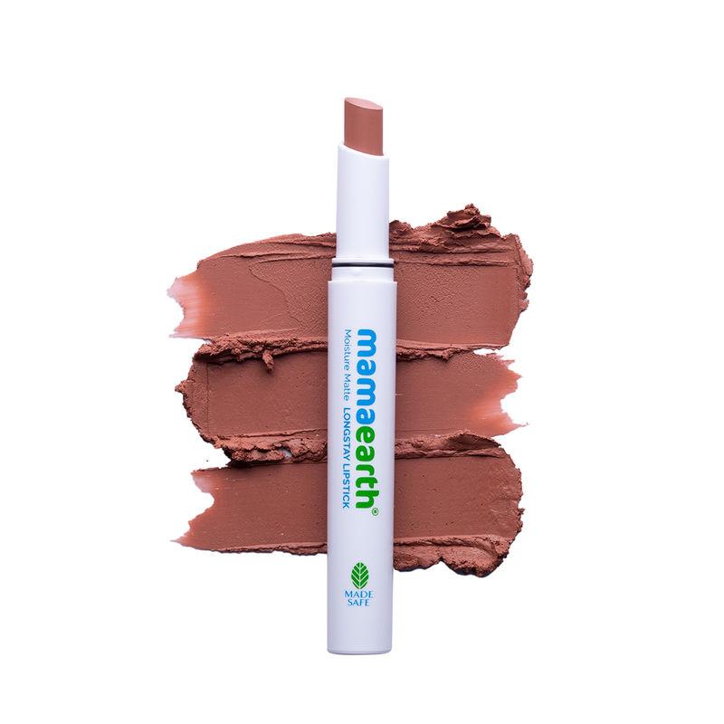 mamaearth moisture matte longstay lipstick with avocado oil & vitamin e - cinnamon nude