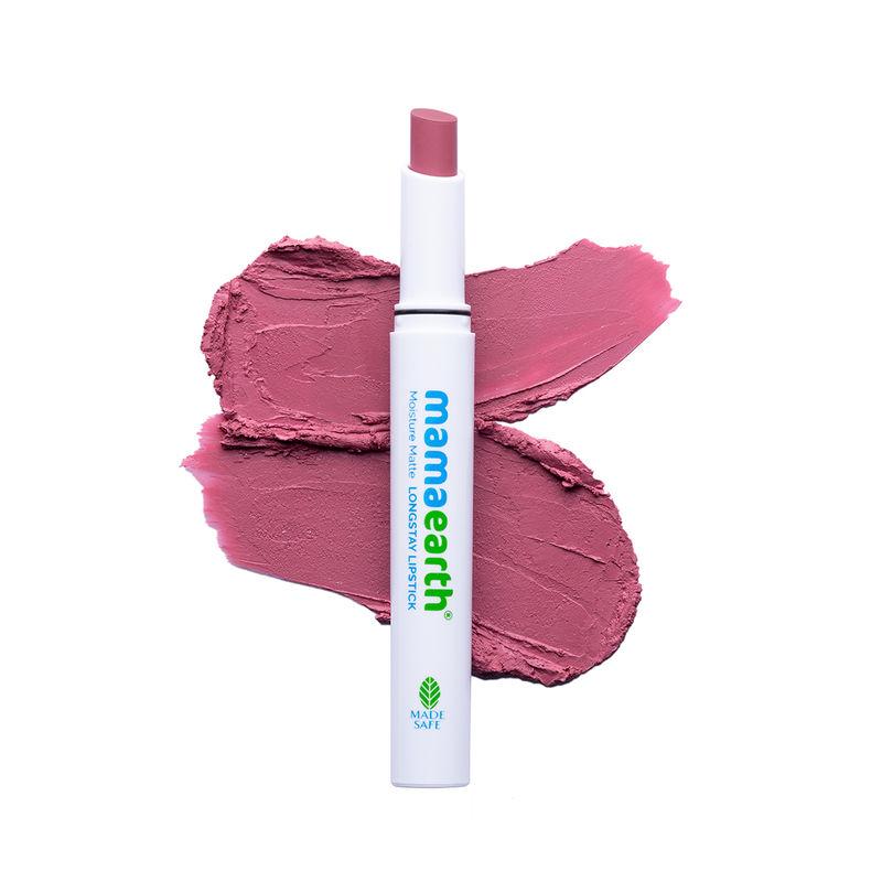 mamaearth moisture matte longstay lipstick with avocado oil & vitamin e - pink tulip