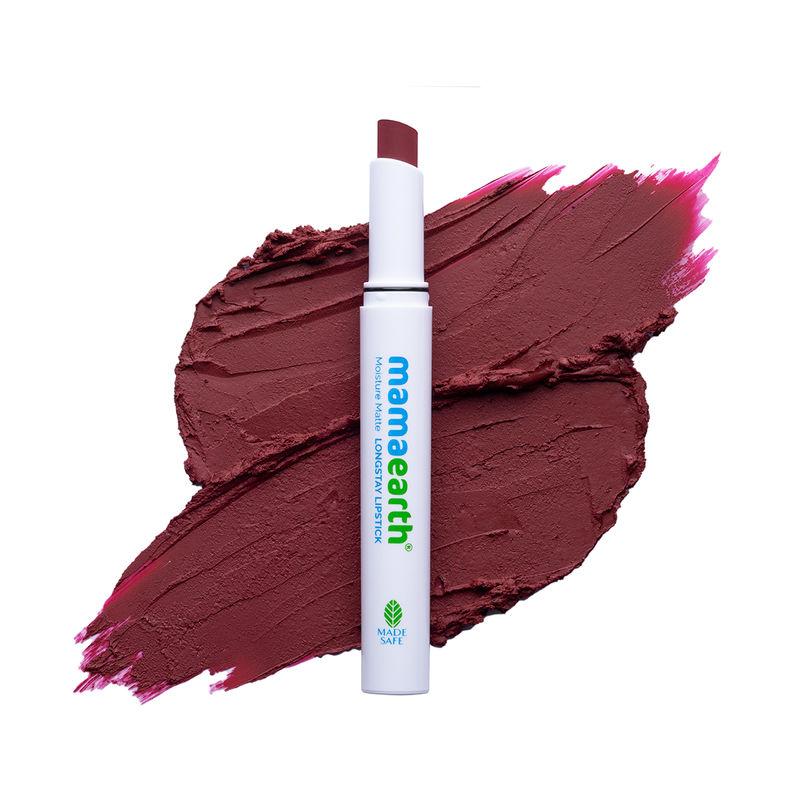 mamaearth moisture matte longstay lipstick with avocado oil & vitamin e - plum punch