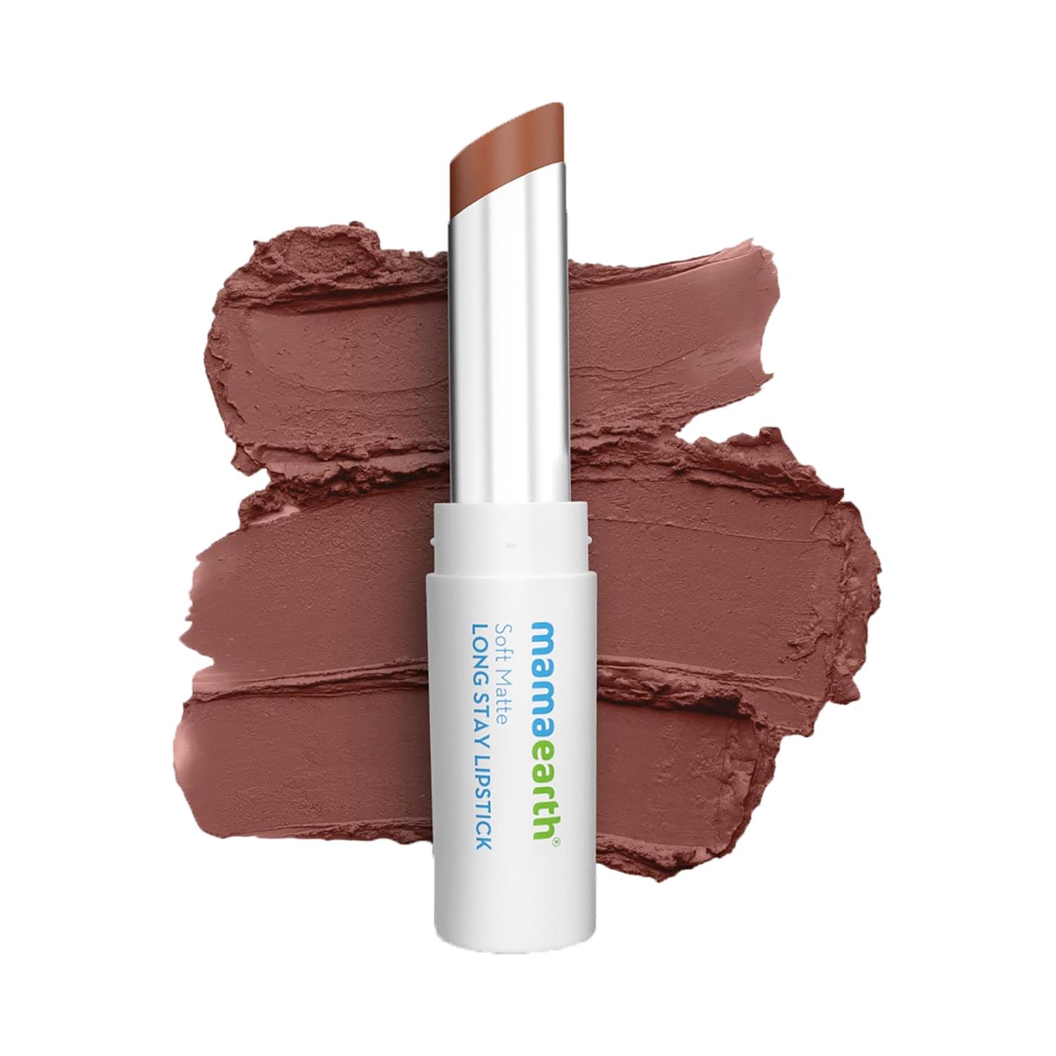 mamaearth moisture soft matte longstay lipstick - 01 mocha brown (3.5g)