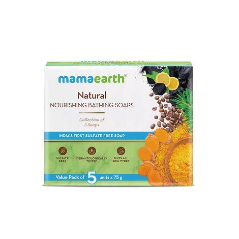 mamaearth natural nourishing bathing soaps (5x75 g)