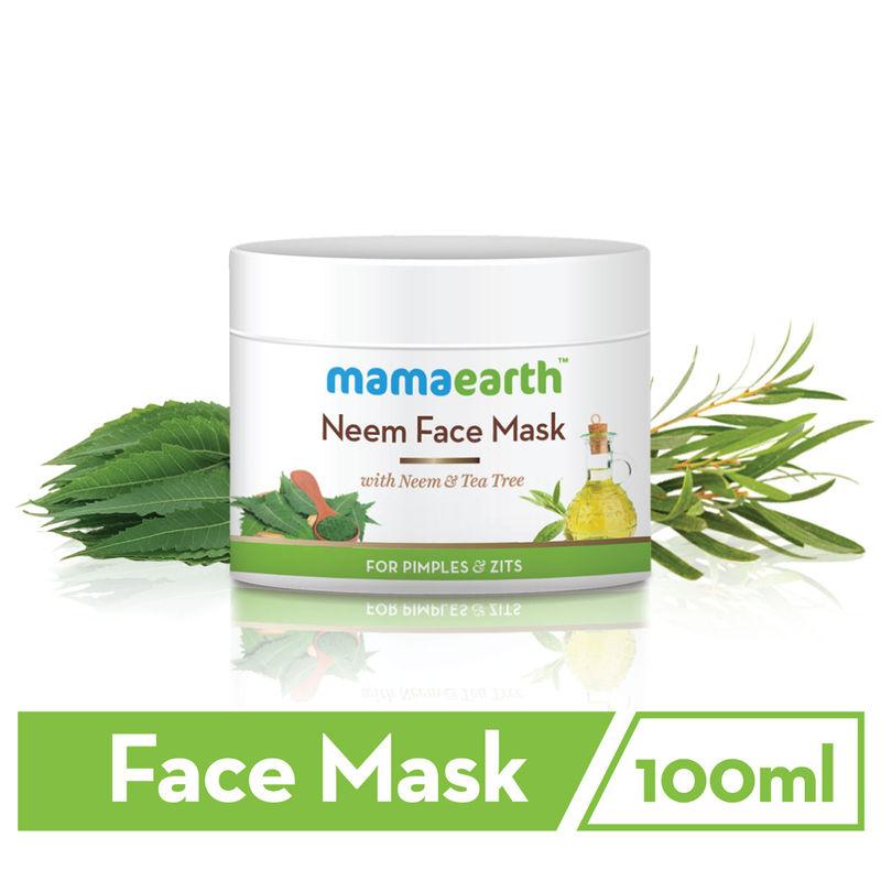 mamaearth neem face mask with neem & tea tree for pimples & zits