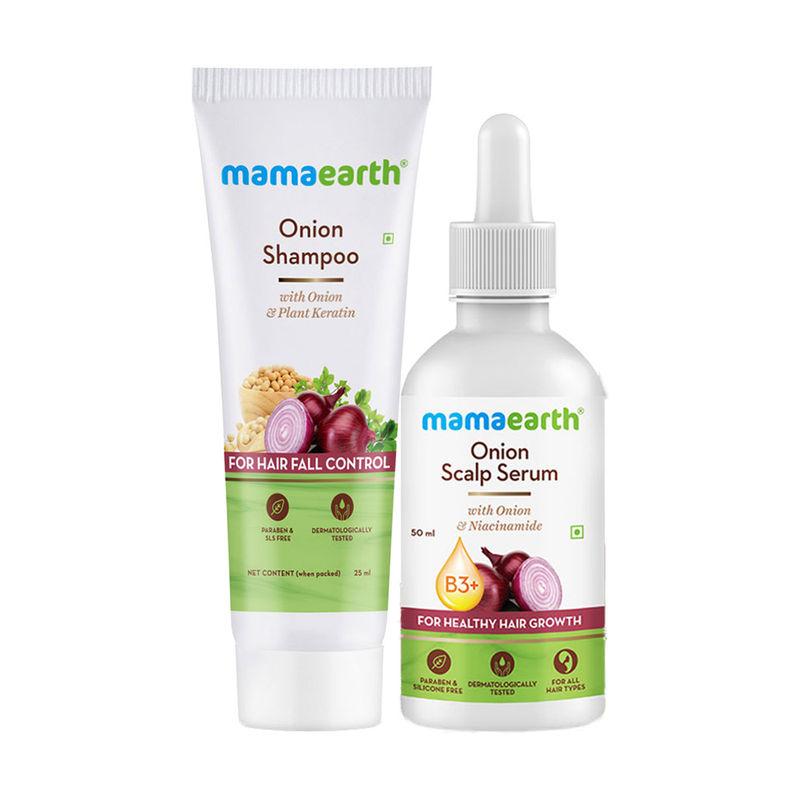 mamaearth onion anti hairfall kit (shampoo + serum)