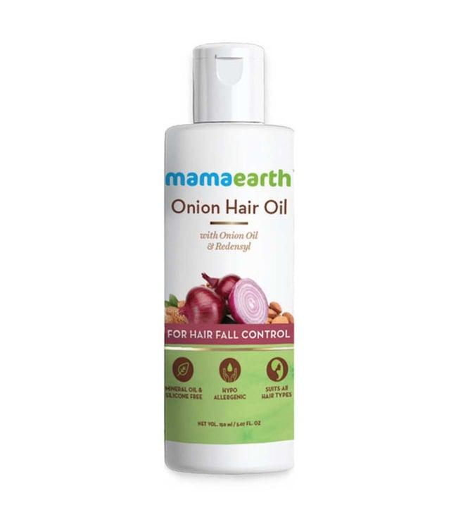 mamaearth onion oil for hair regrowth & hair fall control with redensyl - 150 ml