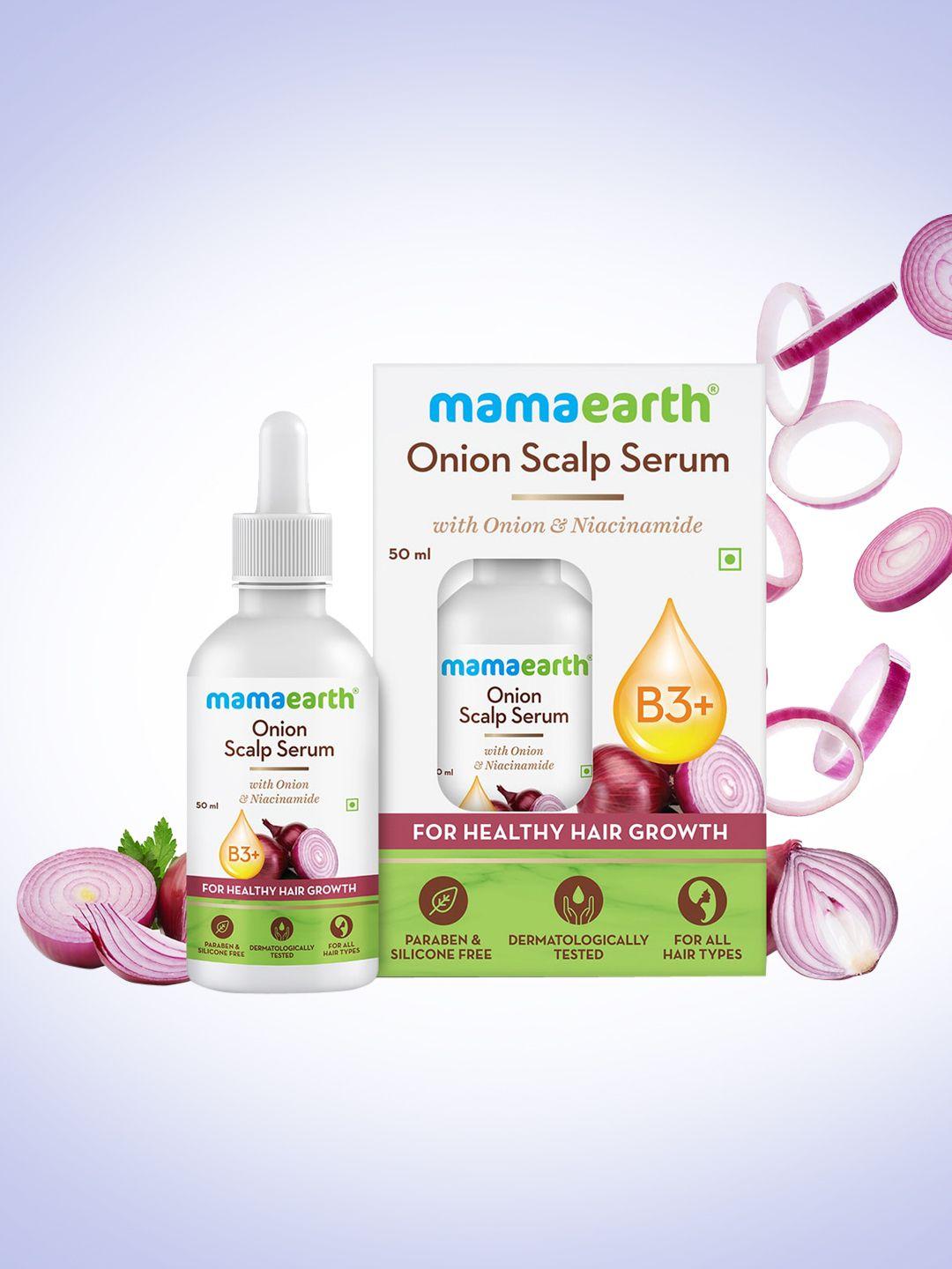 mamaearth onion scalp serum with onion & niacinamide for healthy hair growth 50 ml