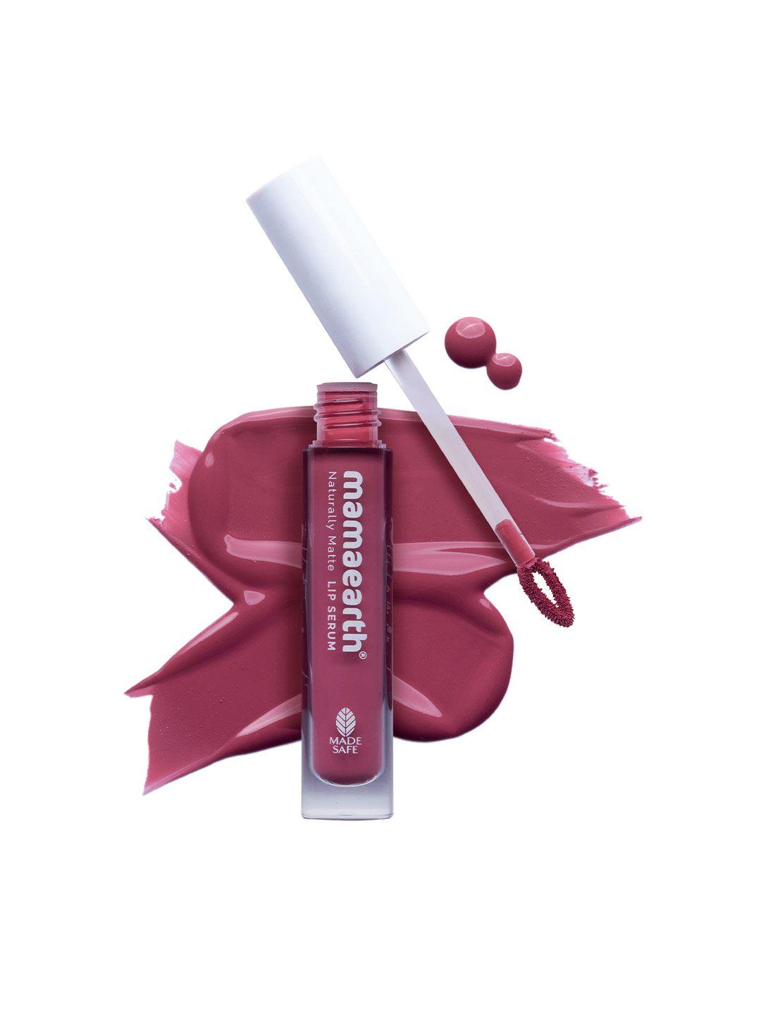 mamaearth pink naturally matte liquid lipstick with vitamin c & e - 3ml