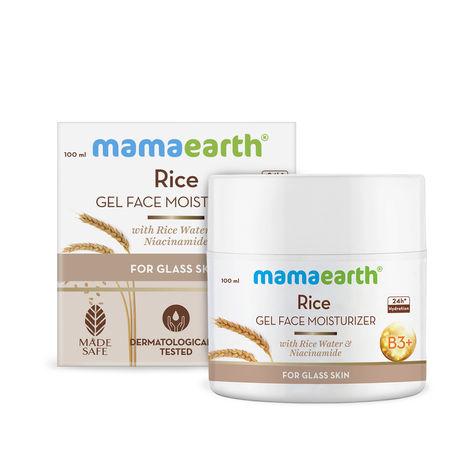 mamaearth rice gel face moisturizer with rice water & niacinamide for glass skin (100 ml)