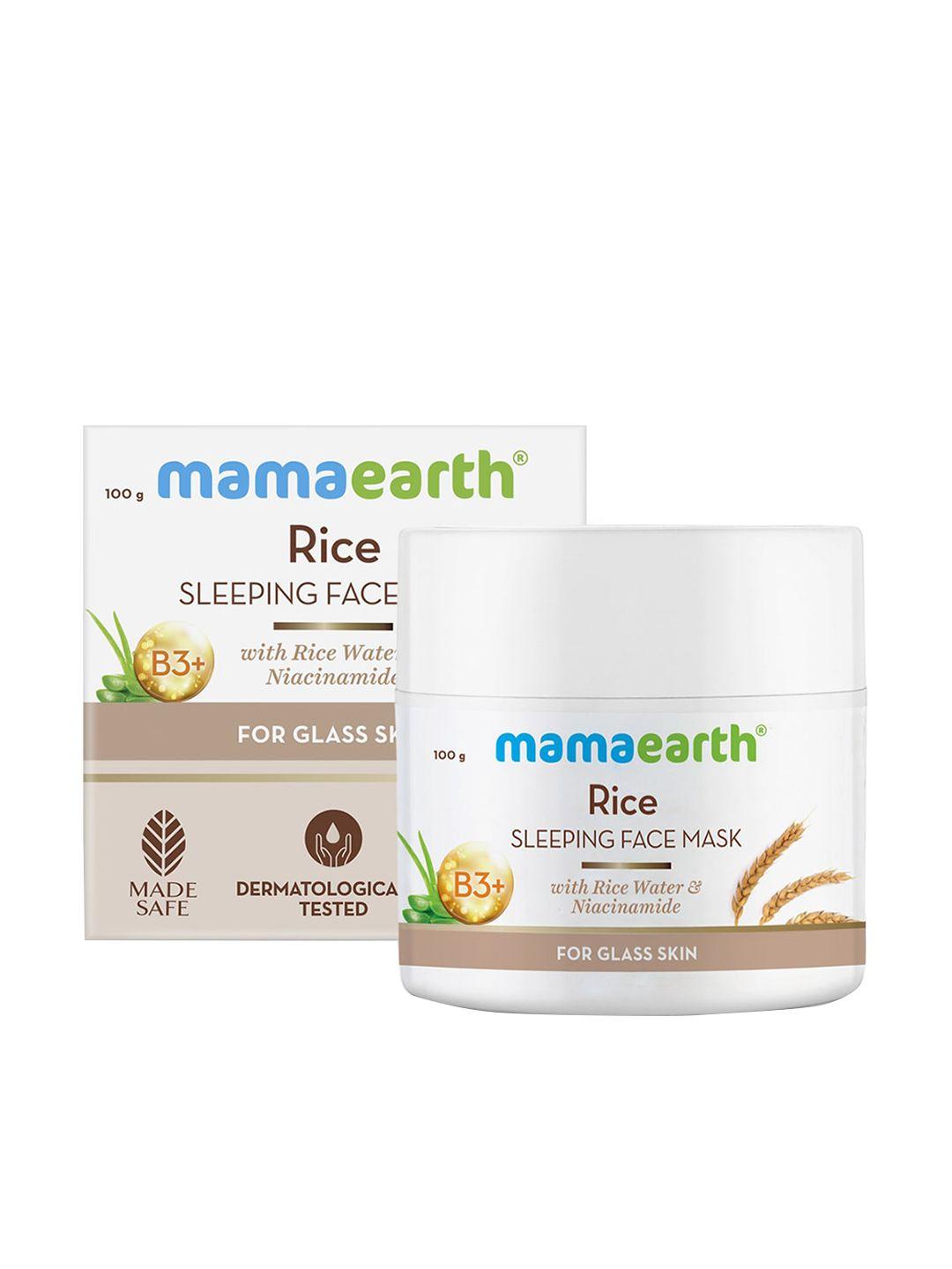 mamaearth rice sleeping face mask with rice water & niacinamide for glass skin - 100ml