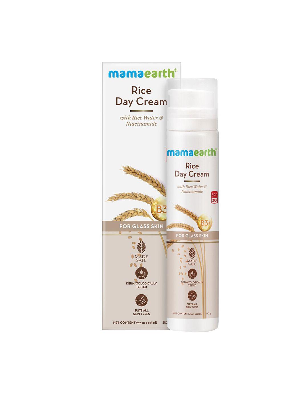 mamaearth rice spf 30 day cream with rice water & niacinamide for glass skin - 50 g