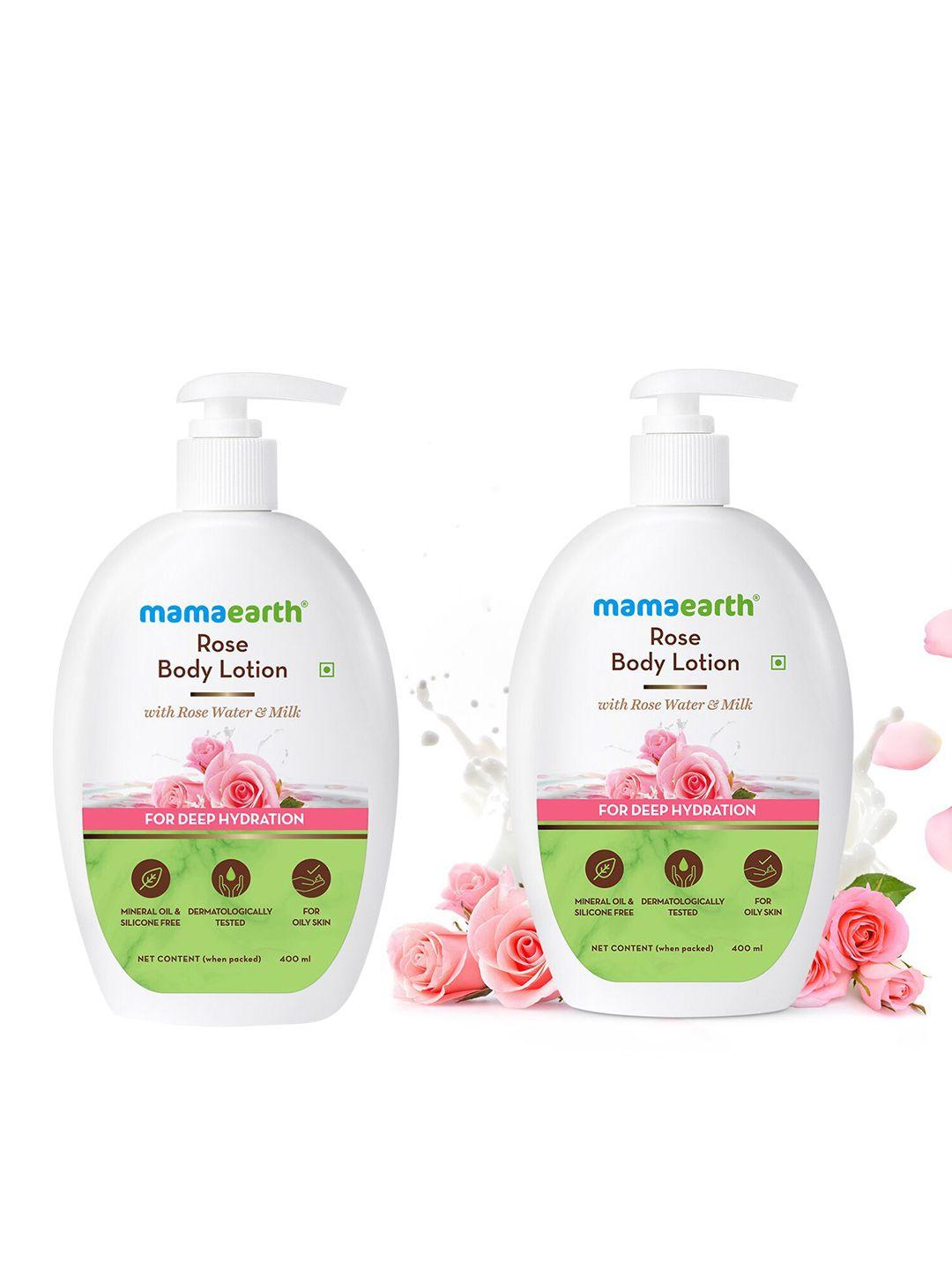 mamaearth rose body lotion with rose water & milk for deep hydration 800 ml