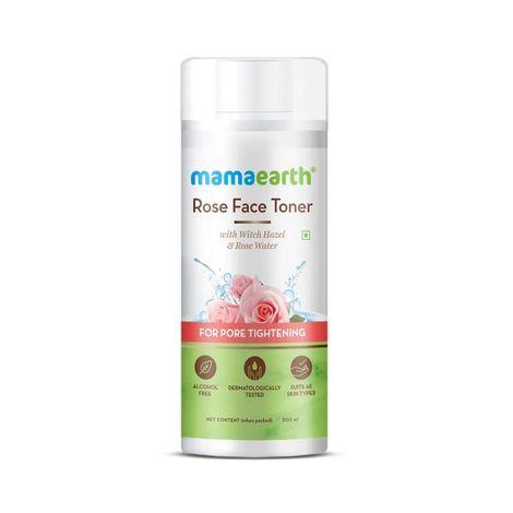mamaearth rose water face toner with witch hazel & rose water for pore tightening (200 ml )