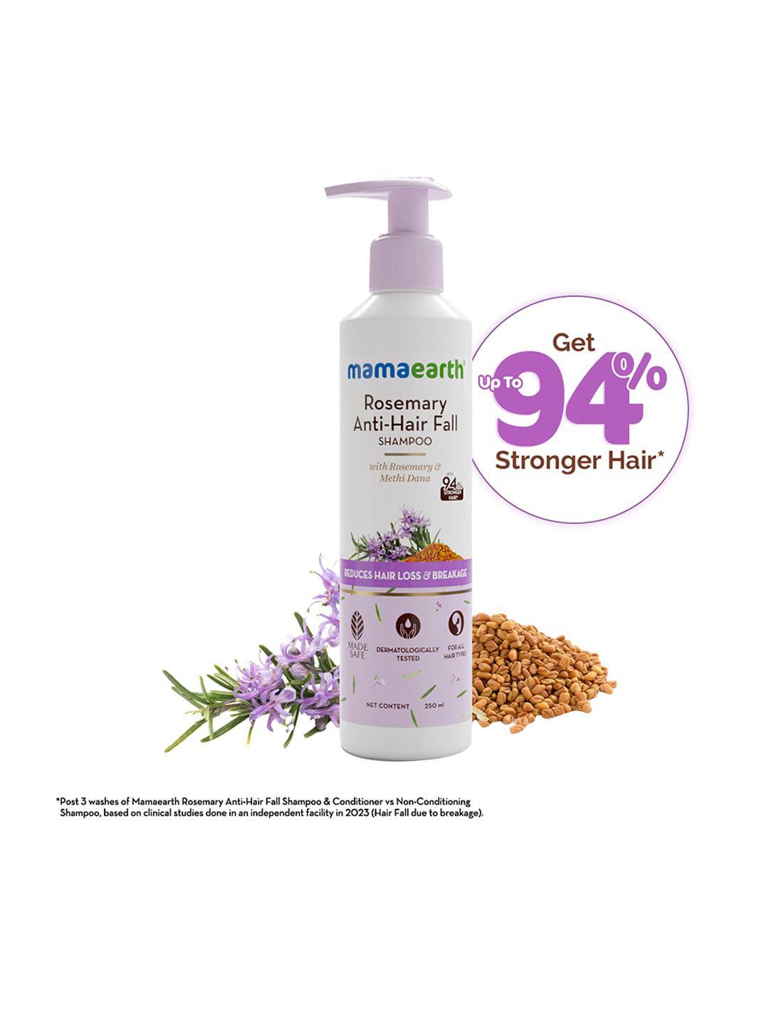 mamaearth rosemary anti-hair fall shampoo for reducing hair loss & breakage - 250 ml
