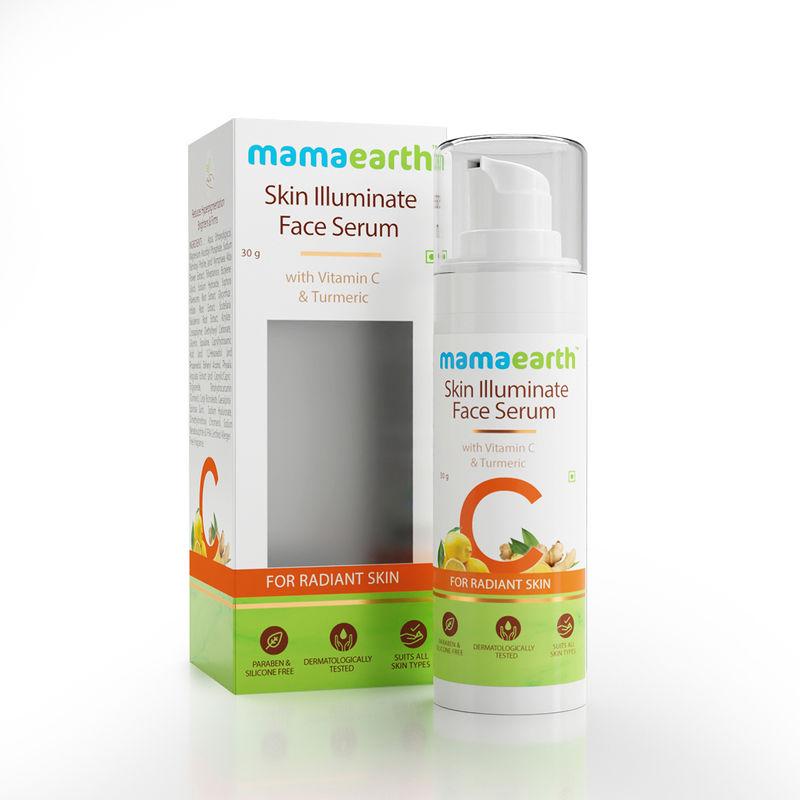mamaearth skin illuminate face serum with vitamin c & turmeric for radiant skin