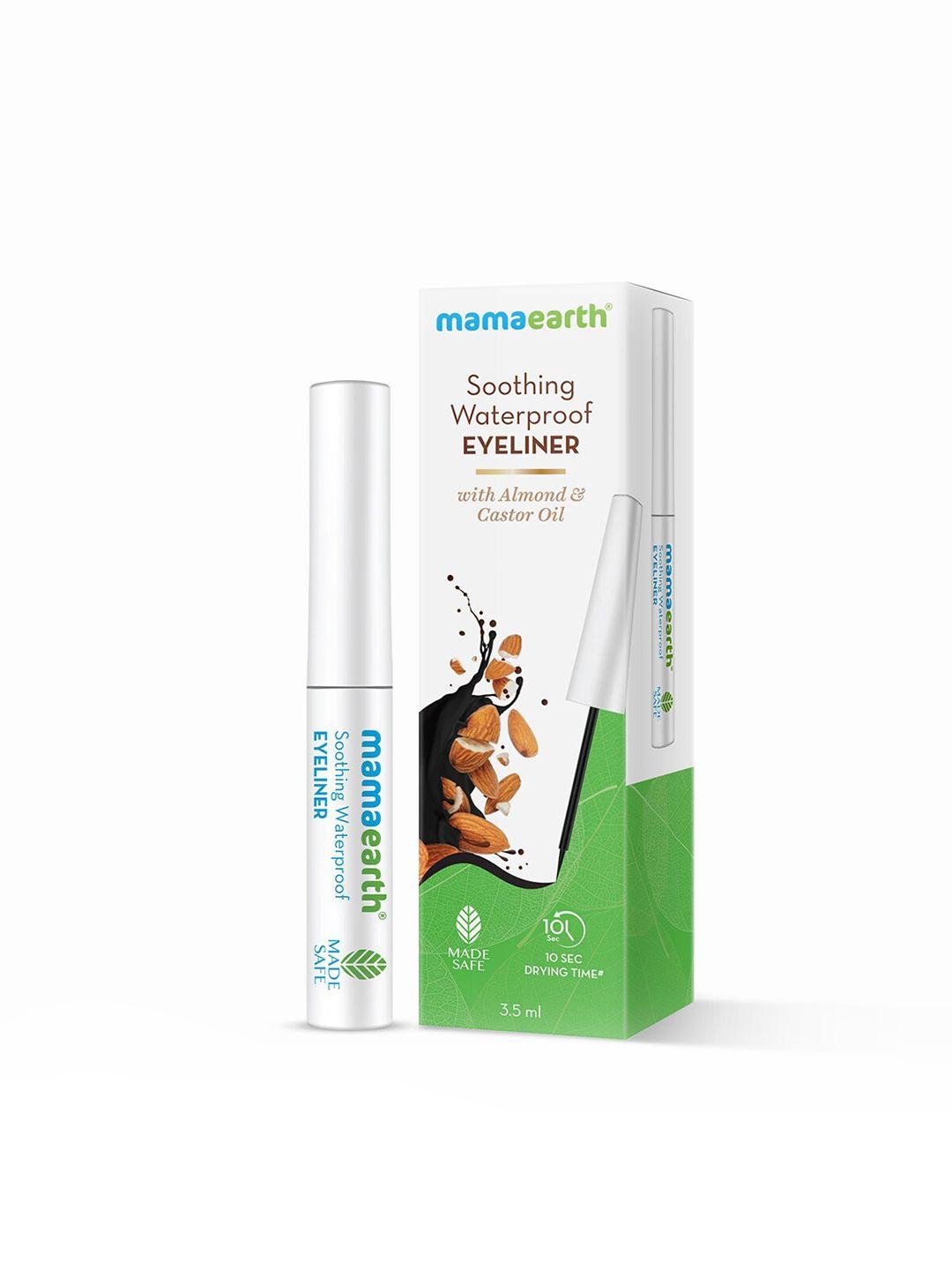 mamaearth soothing waterproof eyeliner with almond oil & castor oil for 10 hour long stay - 3.5 ml - black