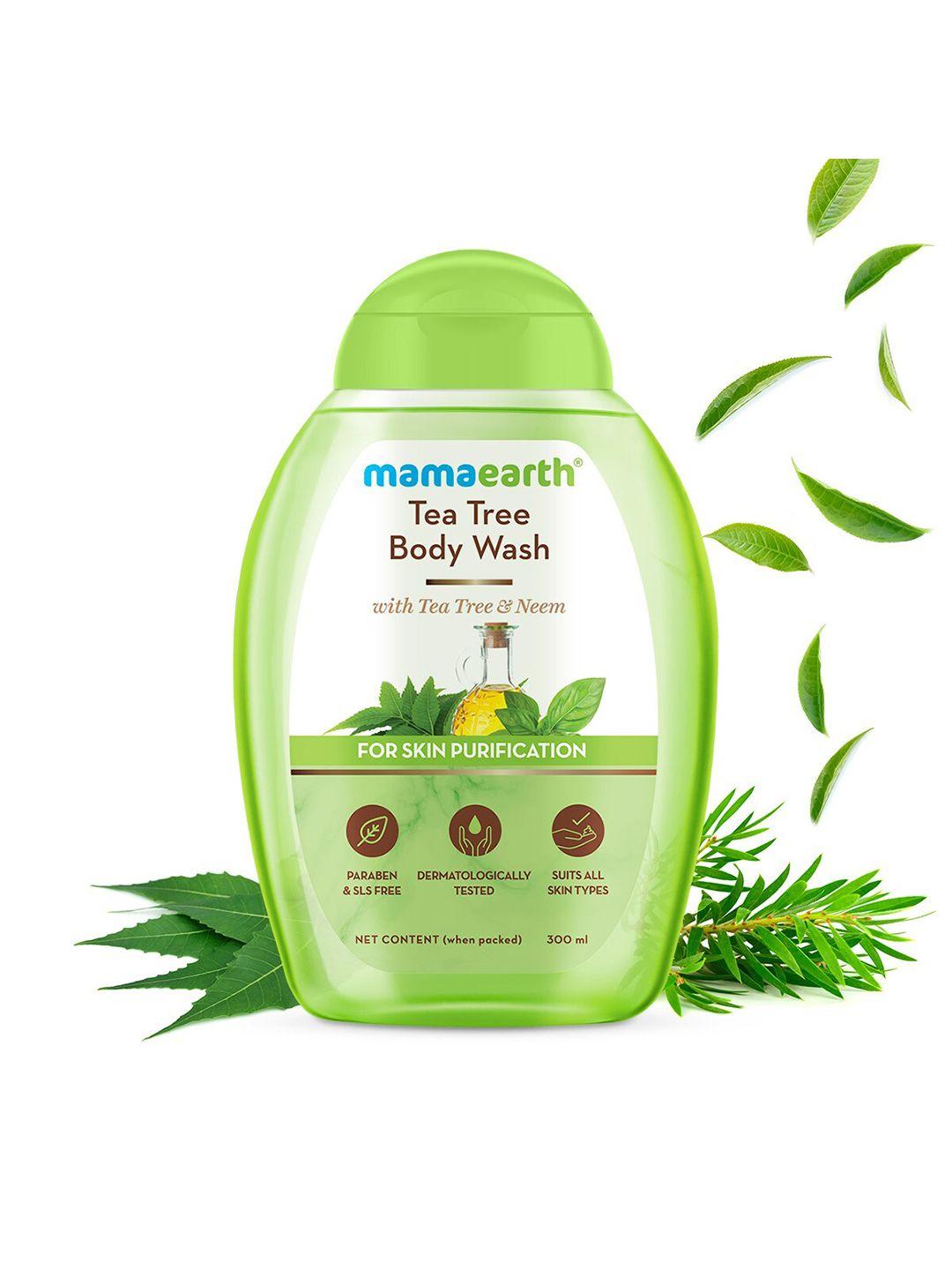 mamaearth tea tree body wash with neem for skin purification - 300 ml
