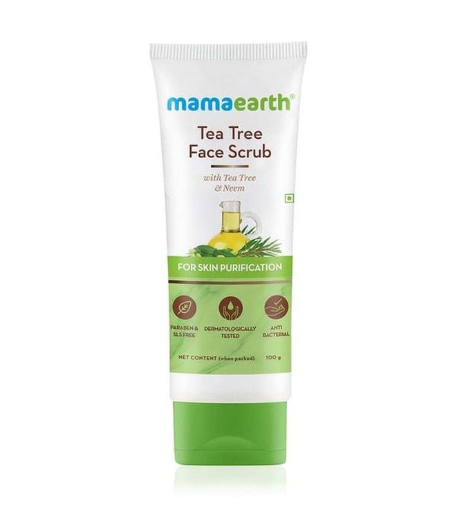 mamaearth tea tree face scrub for skin purification - 100 gm