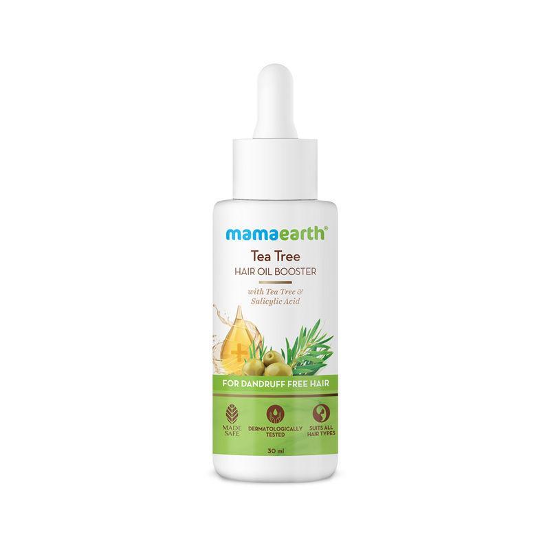 mamaearth tea tree hair oil booster with tea tree & salicylic acid for dandruff-free hair