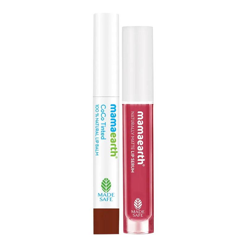 mamaearth tinted lip balm + lip serum