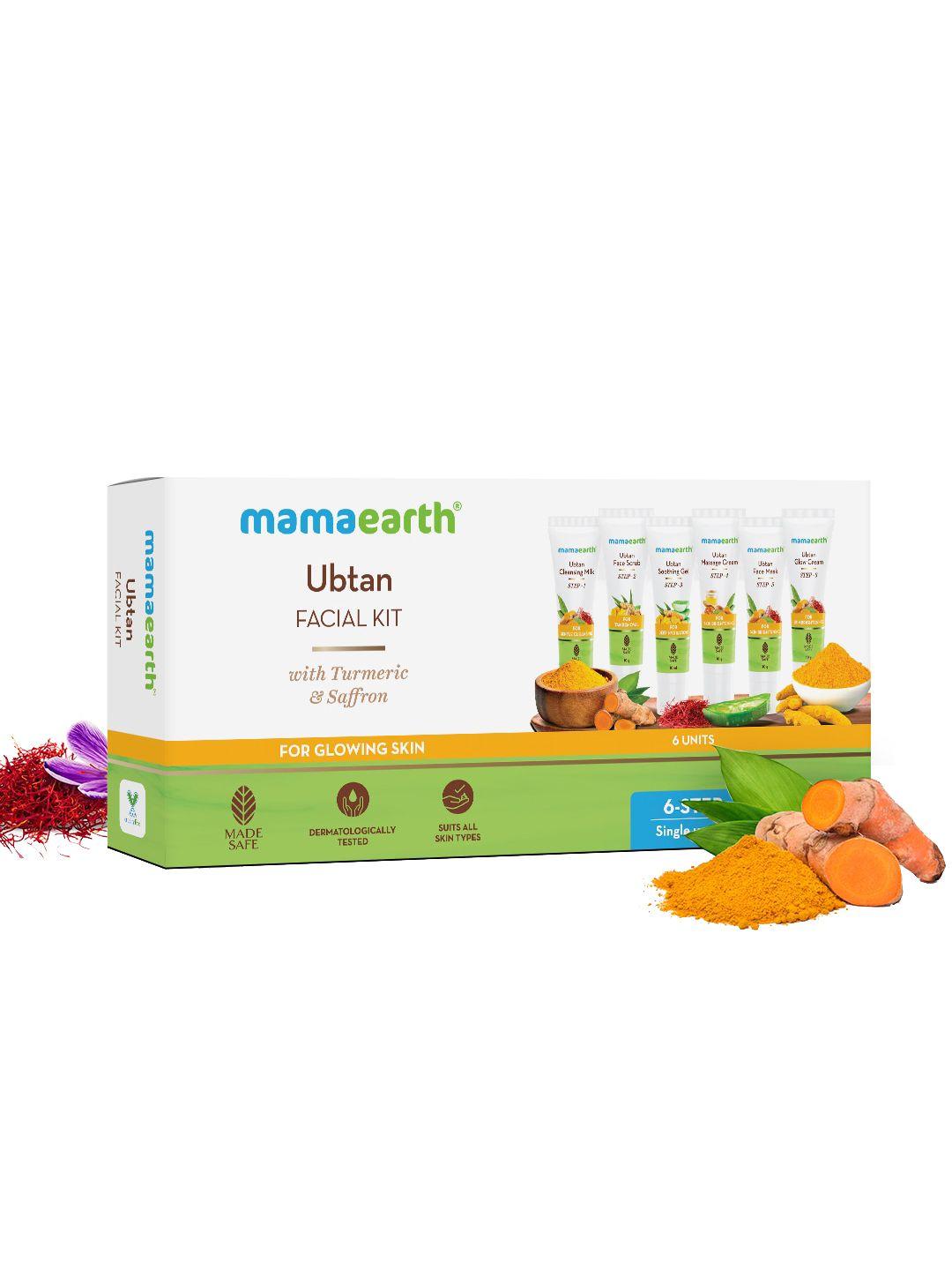 mamaearth ubtan facial kit with turmeric & saffron for glowing skin - 60 g