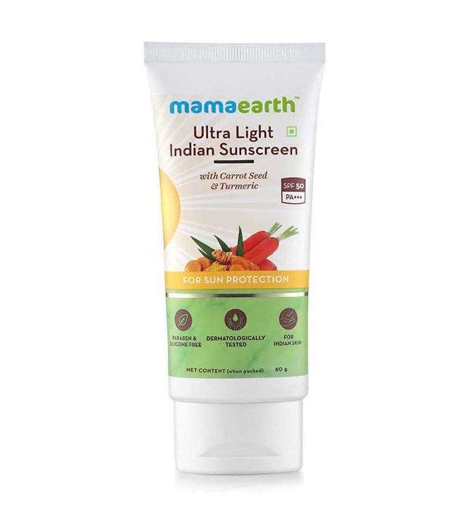 mamaearth ultra light natural sunscreen lotion spf 50 pa+++ - 80 gm