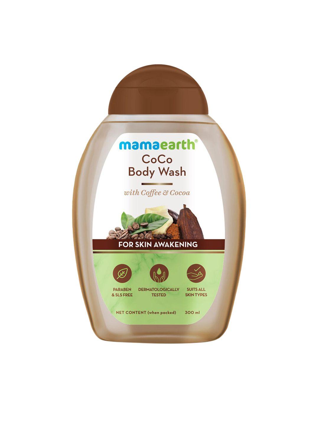 mamaearth unisex coco body wash with coffee & cocoa for skin awakening  300 ml