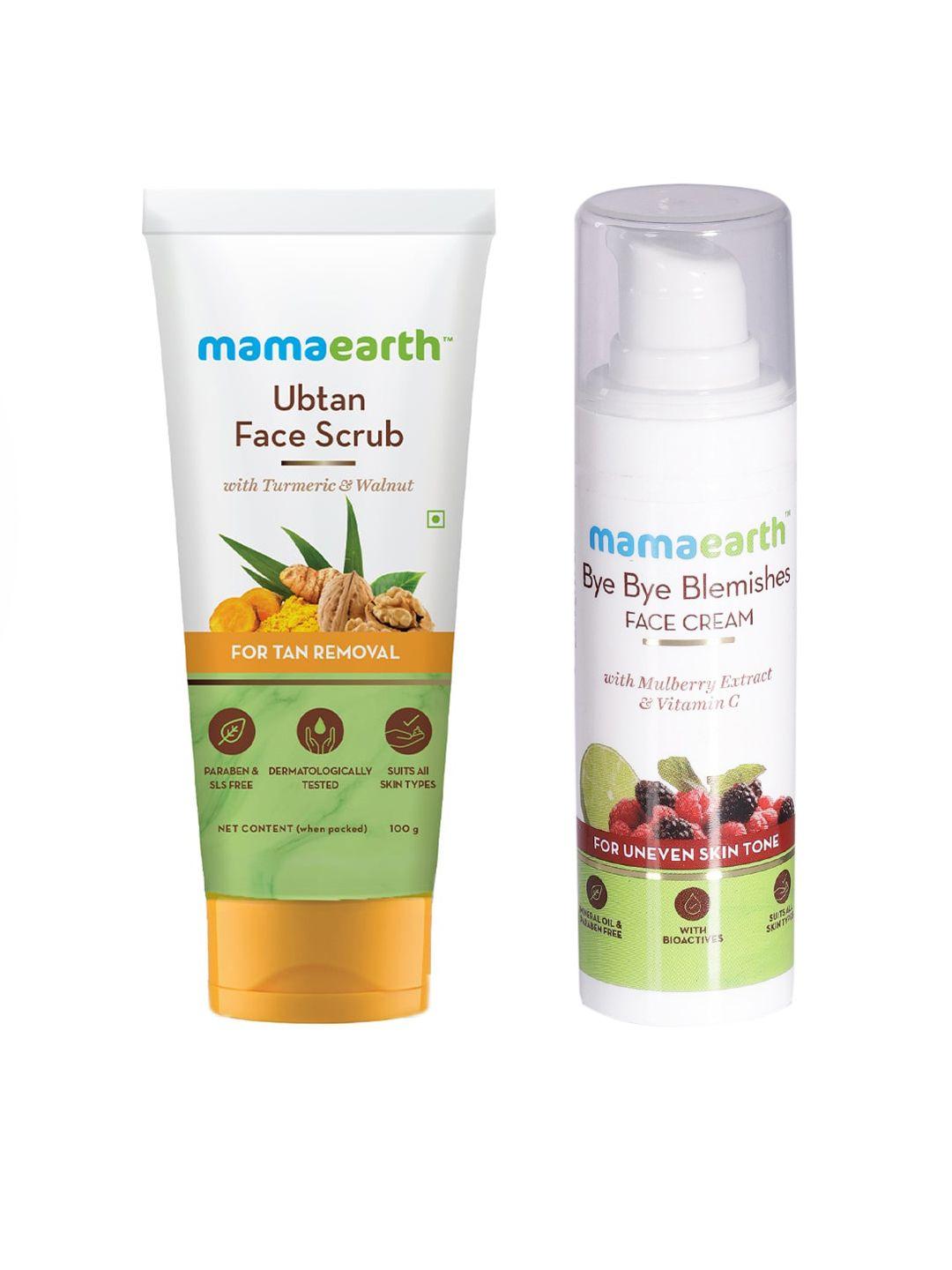 mamaearth unisex set of face cream & sustainable face scrub