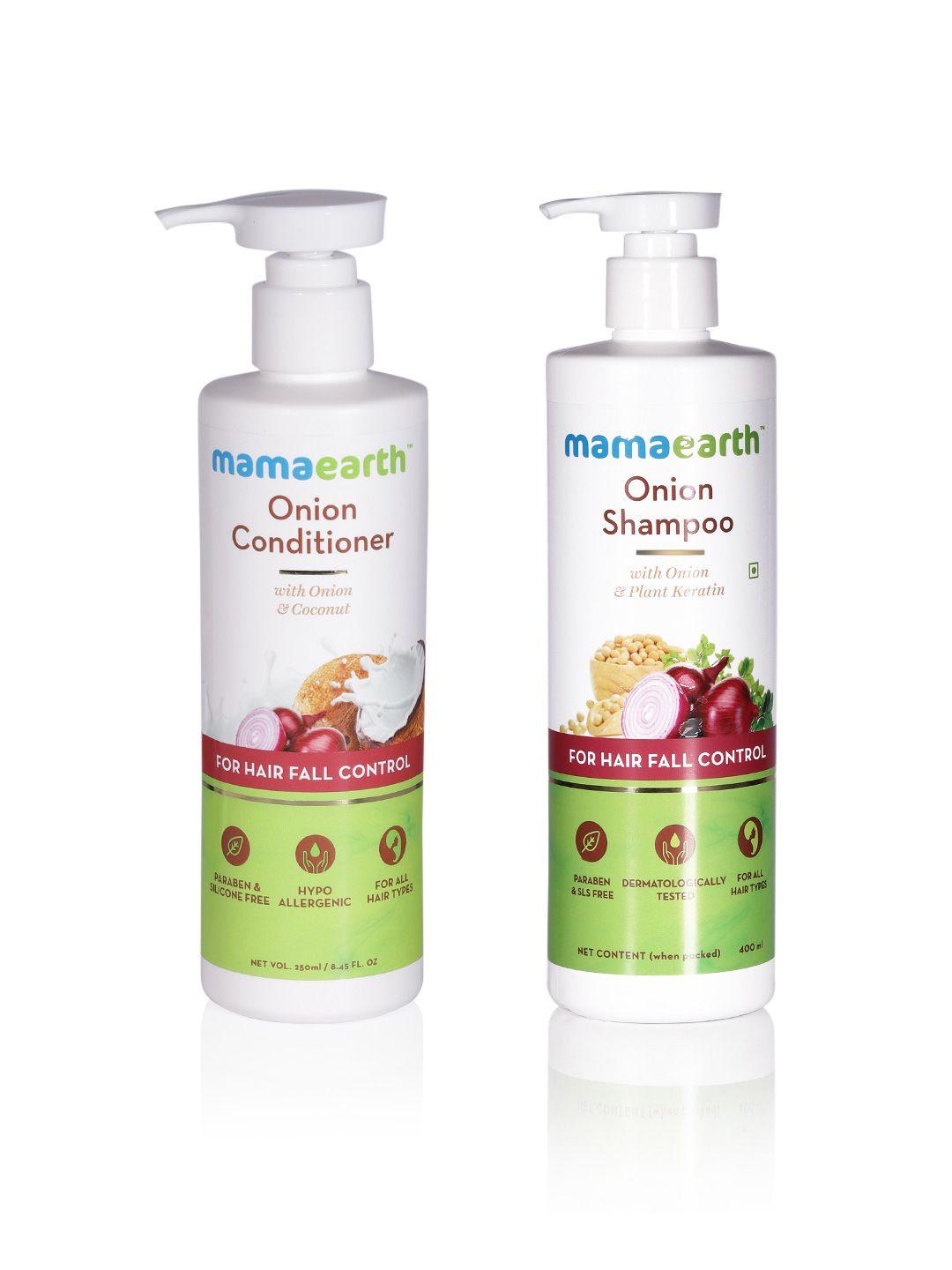 mamaearth unisex set of onion shampoo & conditioner