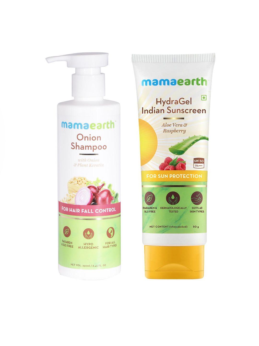 mamaearth unisex set of shampoo & spf 50 sunscreen